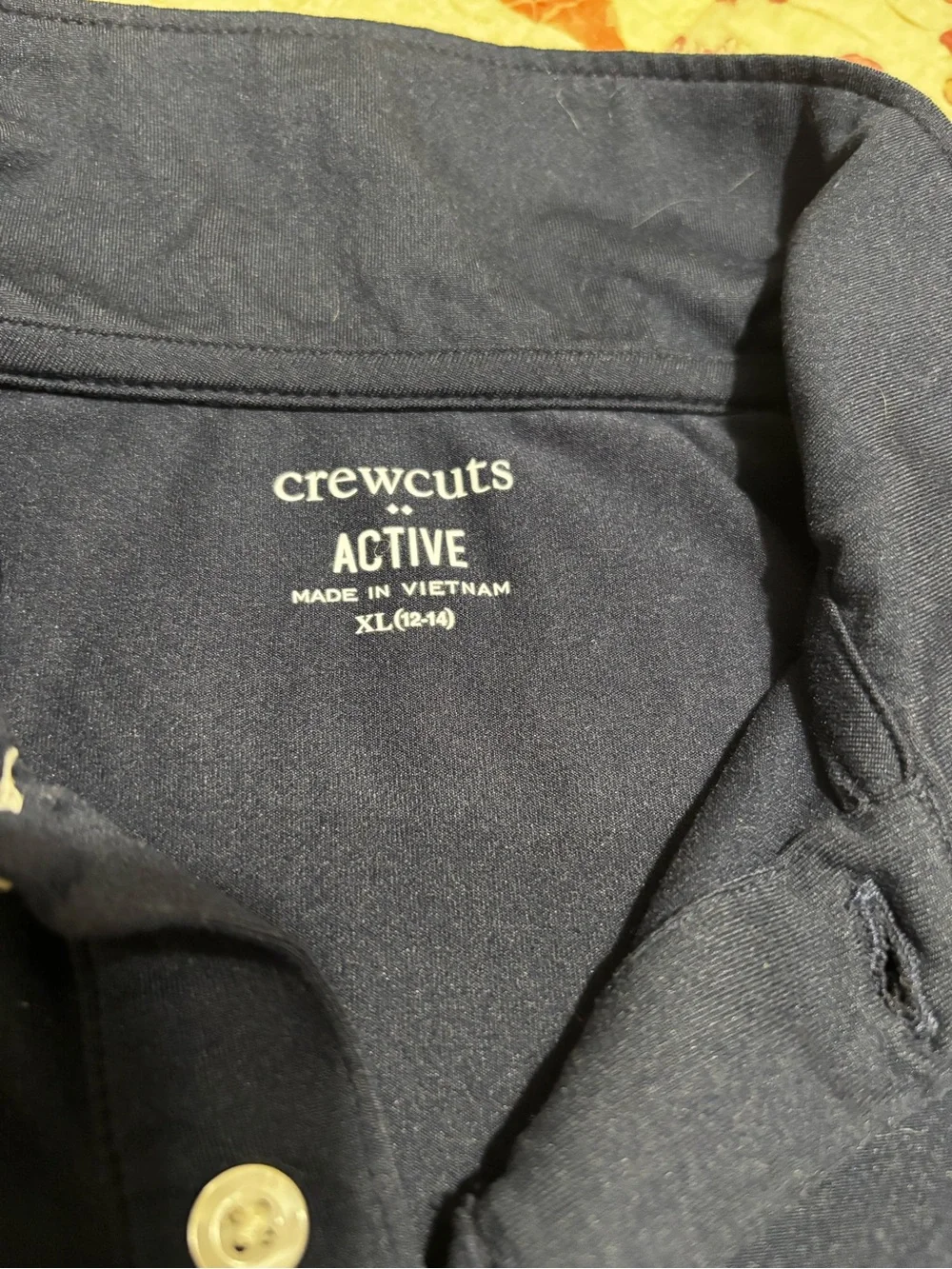 Crewcuts Navy Polo Shirt with Two-Button Placket